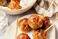 Tangy Apple Butter Glazed Meatballs