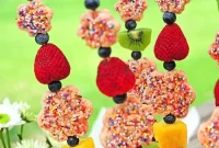 Rainbow Krispie Fruit Kabobs