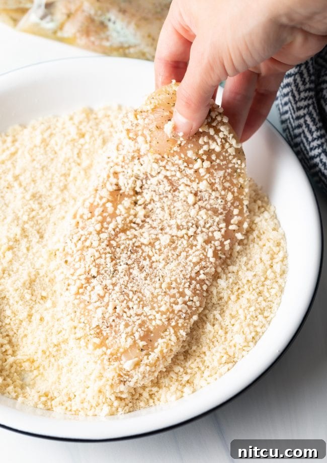 Italian Chicken Cutlets - thin breasts coated in Italian marinade and Panko