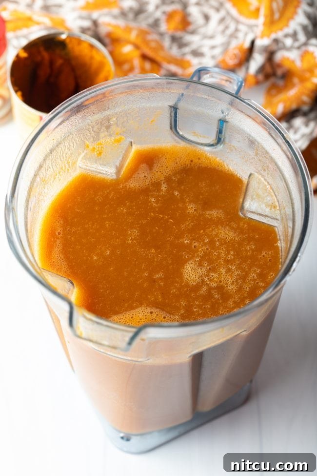 ingredients pureed in a blender