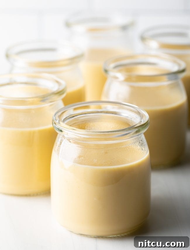 glass jars with budino 