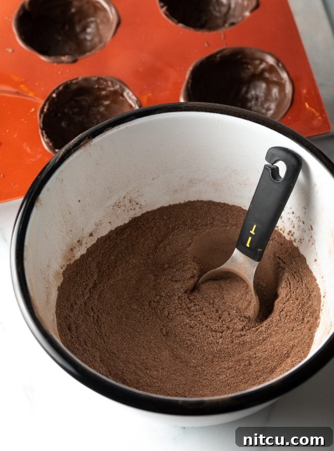 Ingredients for hot chocolate filling.
