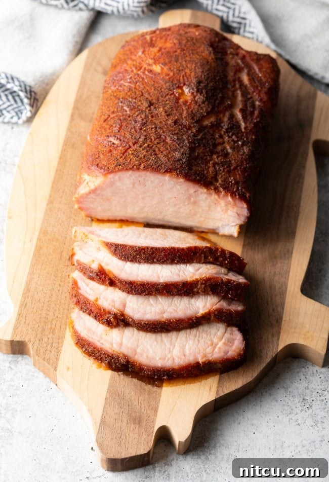 top view smoked meat sliced