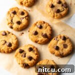 Air fryer peanut butter chocolate chip cookies