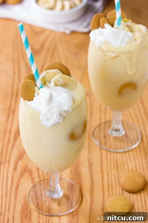 Ingredients laid out for making an easy Banana Pudding Milkshake