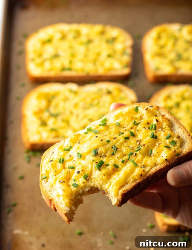 Hand holding piece of Irish cheese toastie with bite taken out.