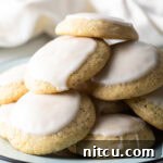 Finished Earl Grey Cookies with lemon glaze, beautifully arranged.