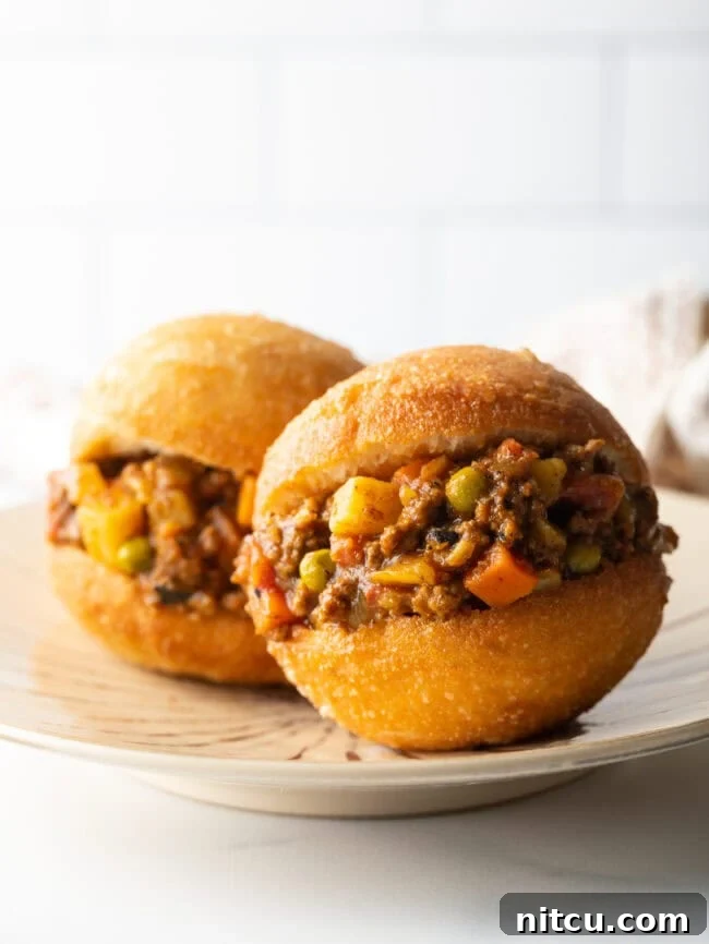 A vibrant display of South African fried dough fat cakes (Vetkoek) with various fillings, both savory and sweet.
