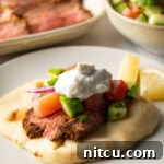 Final view loaded beef shawarma wrap from recipe.