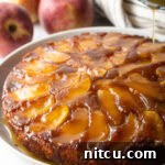 Upside down apple cake with whiskey sauce.