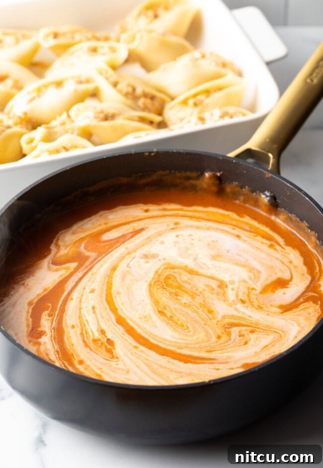 Cheesy pasta sauce.
