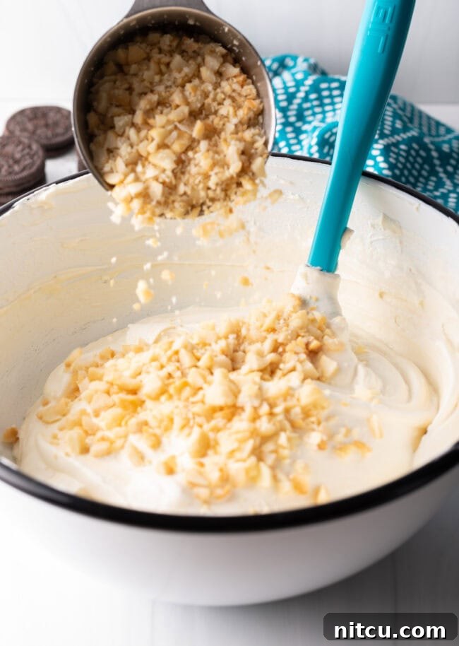 No-churn ice cream mixture ready to be scooped.