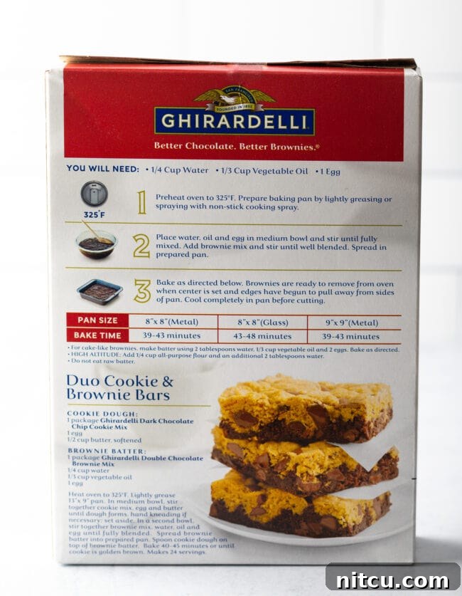 Back of the Ghirardelli box.
