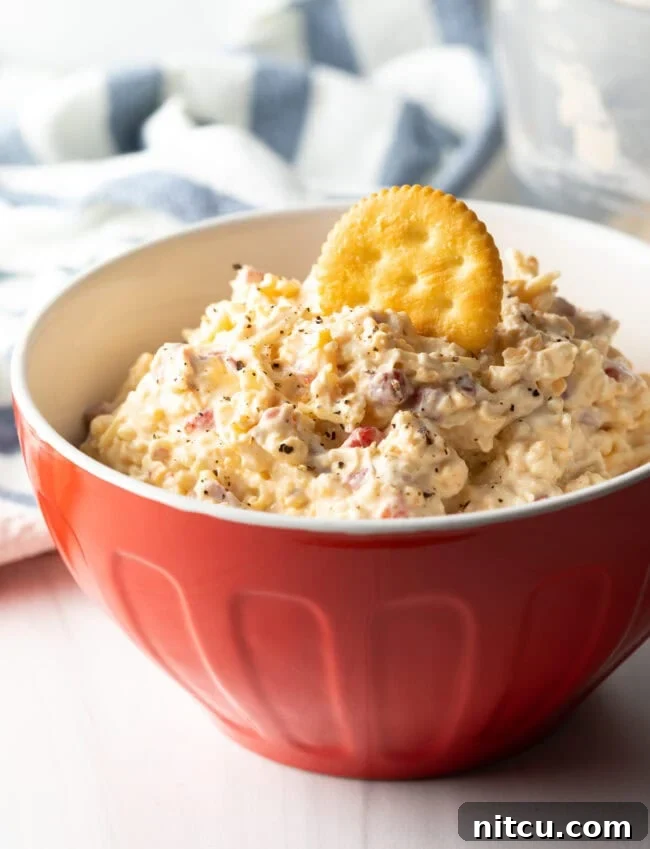 best pimento cheese recipe in red bowl