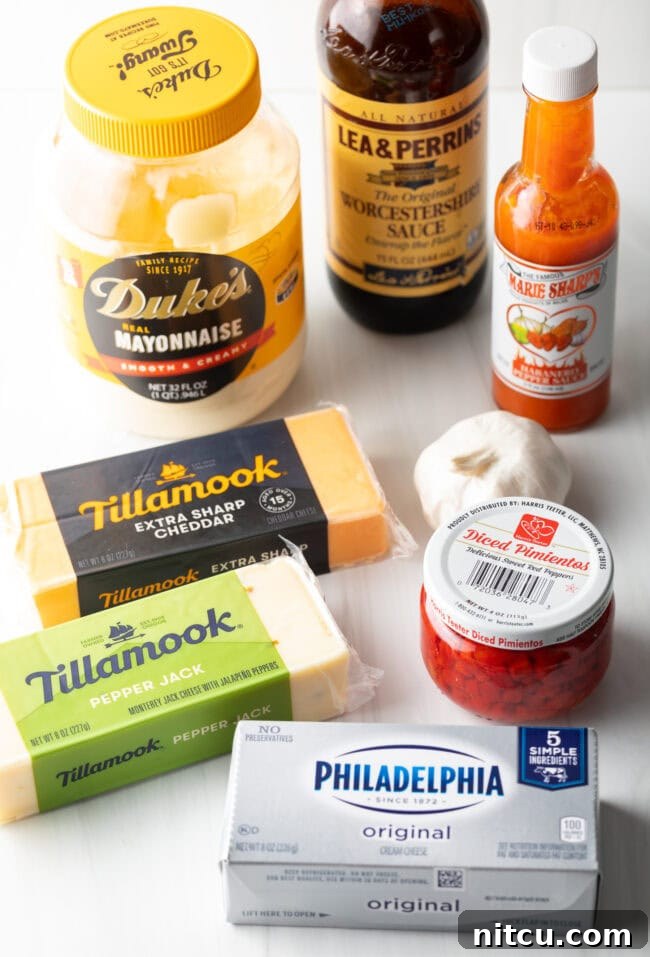 ingredients for pimento cheese recipes