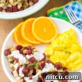 Corned Beef Hash with Creamy Horseradish Sauce Recipe