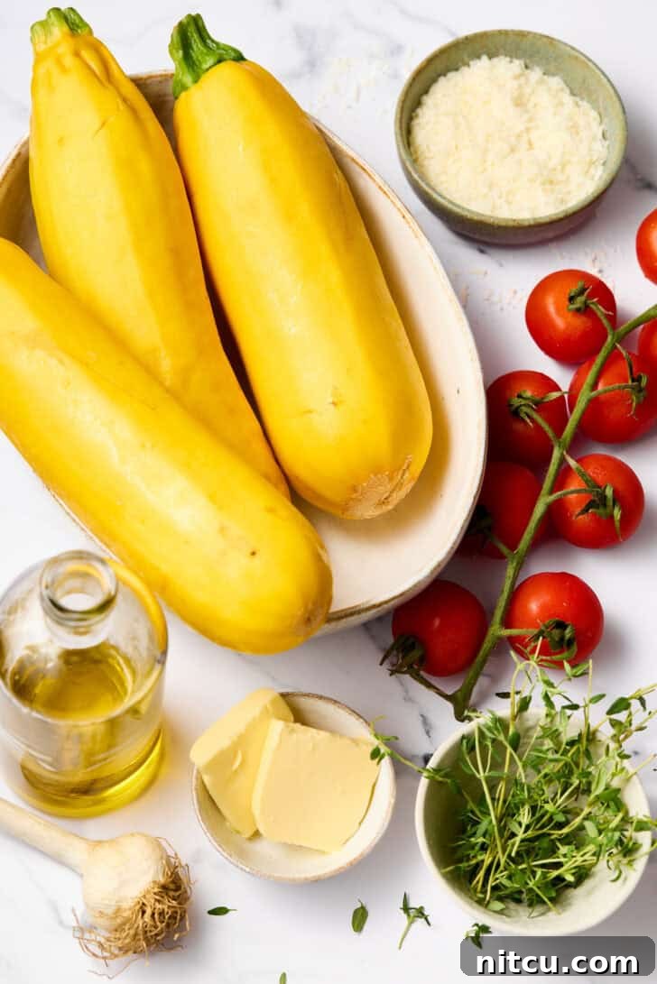 Ingredients for Yellow Squash Recipe 