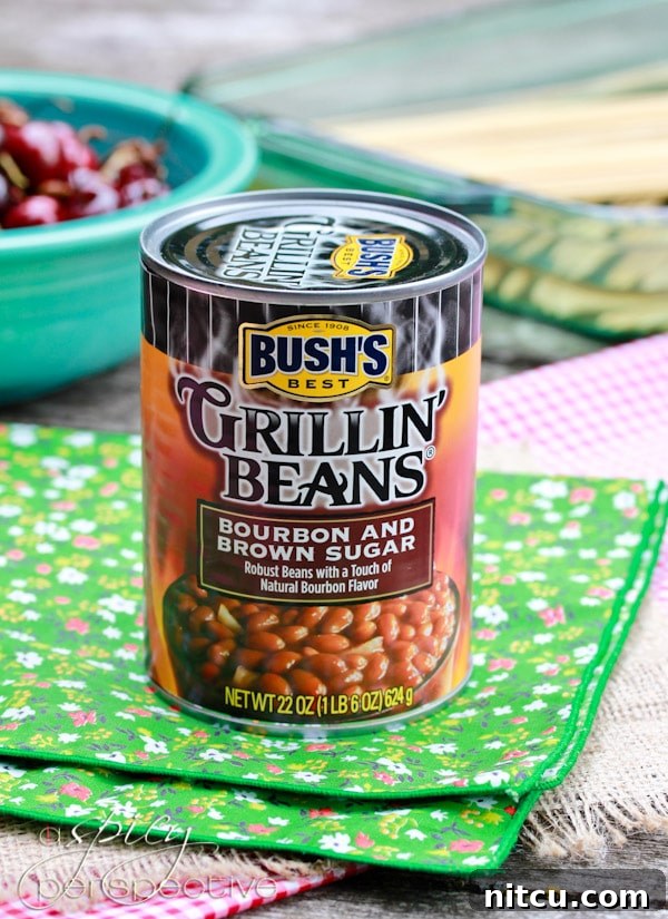 Bush's Bourbon and Brown Sugar Grillin' Beans served alongside grilled dishes