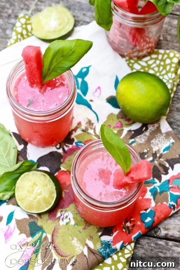 Refreshing Watermelon Basil Gin Cocktail for Summer