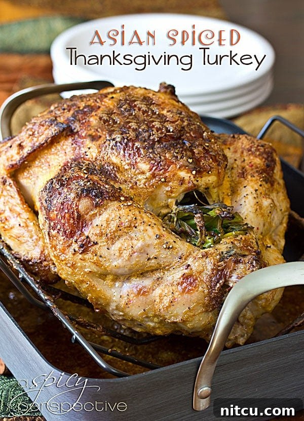 How to Cook a Turkey in the Oven - Asian Turkey in roasting pan