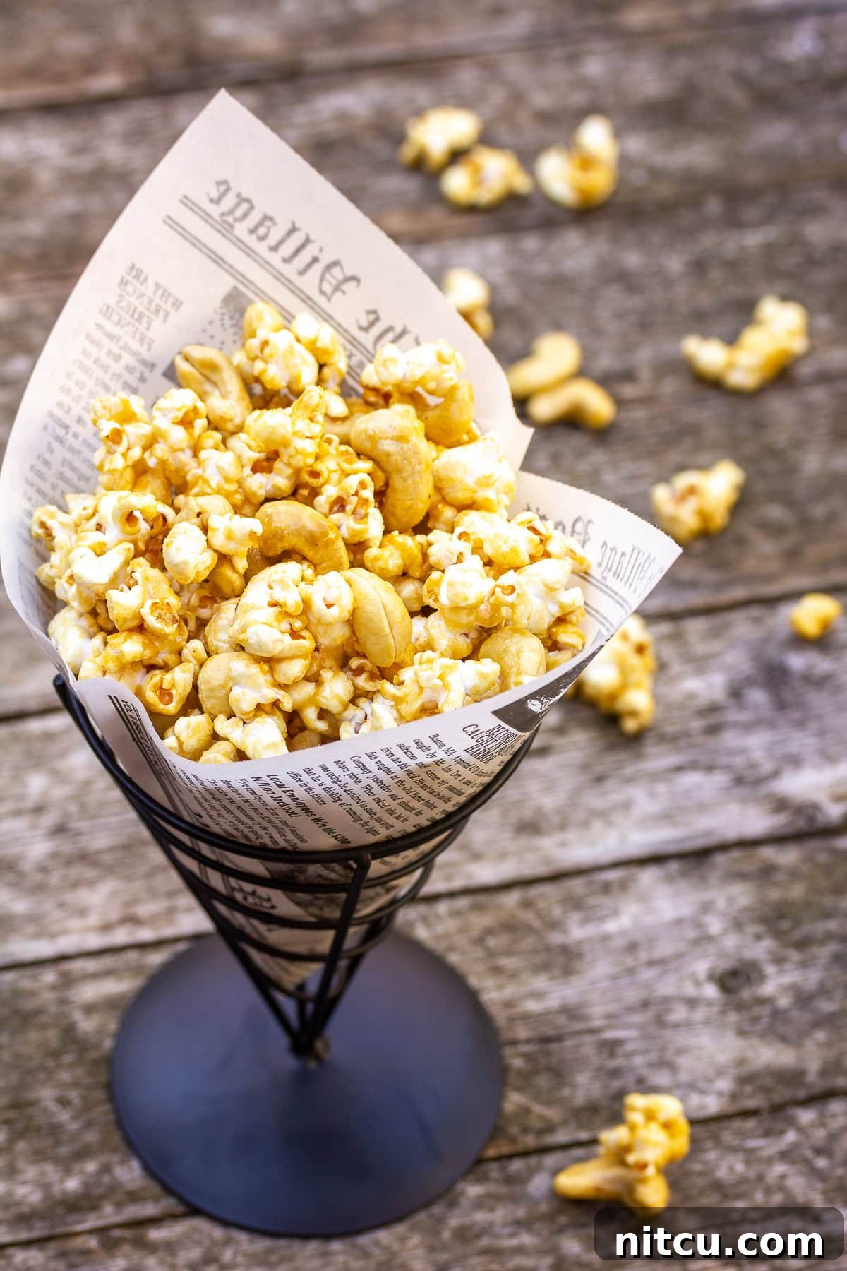 An array of delicious easy popcorn recipes, featuring the microwave caramel corn with cashews, highlighting its versatility as a snack.