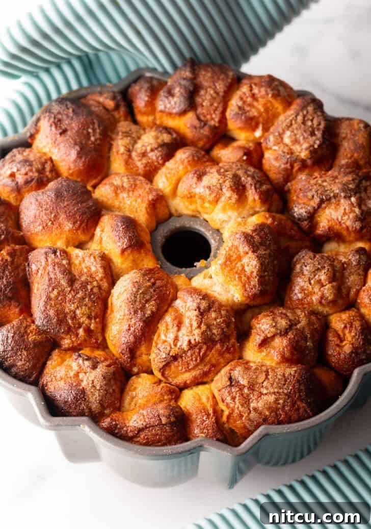 Baked bread in a bundt pan.
