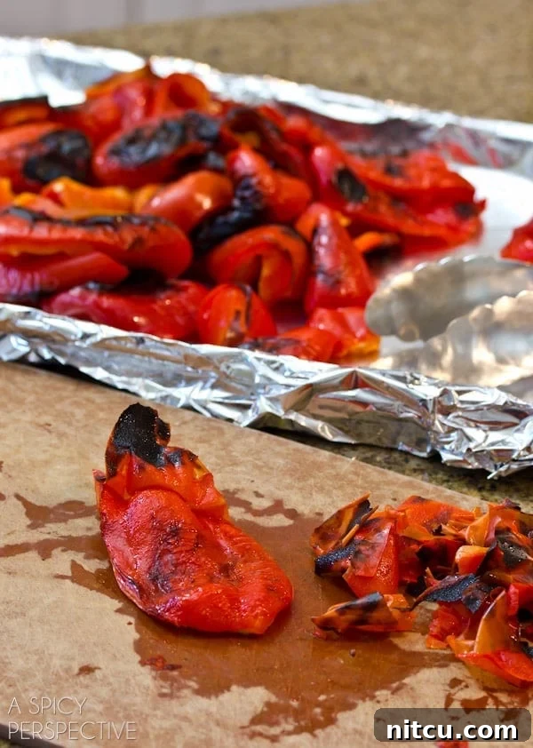 How to Make Roasted Red Peppers | ASpicyPerspective.com #howto #diy #redpeppers