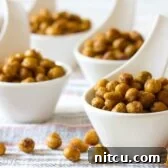 "Indian" Roasted Chickpeas | ASpicyPerspective.com #snack #healthy #chickpeas
