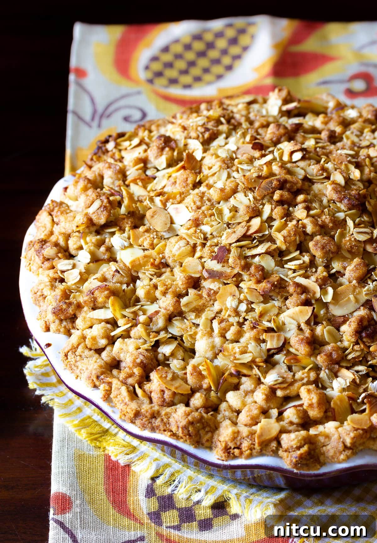 Classic Dutch Apple Pie with crumb topping and golden crust