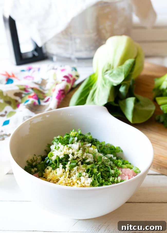 Ingredients for filling in a bowl. 
