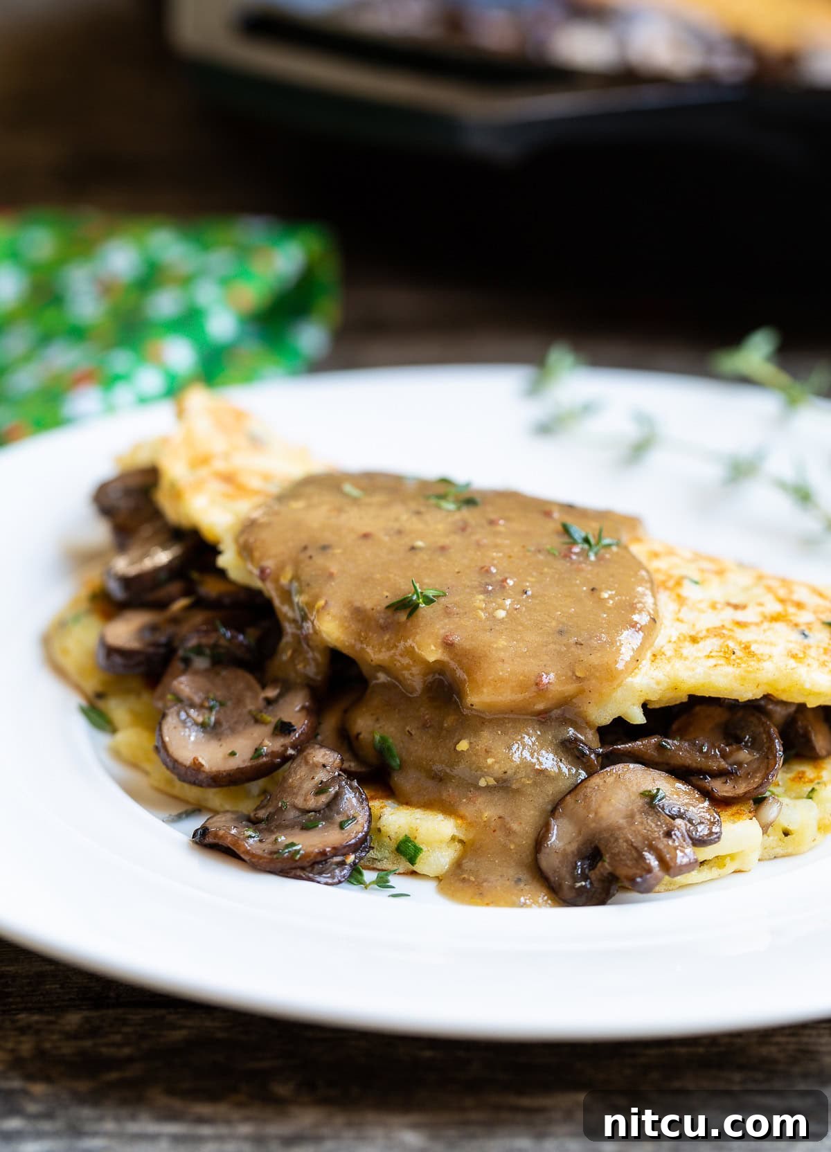 The Best Irish Boxty Potato Pancakes with Sautéed Mushrooms and Whiskey Gravy for a Hearty Meal