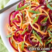 Easy Raw Beet and Sweet Potato Salad