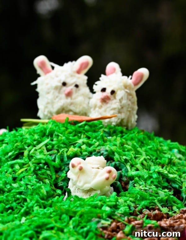 Basket filled with Easter Rice Krispies Chicks and Nests