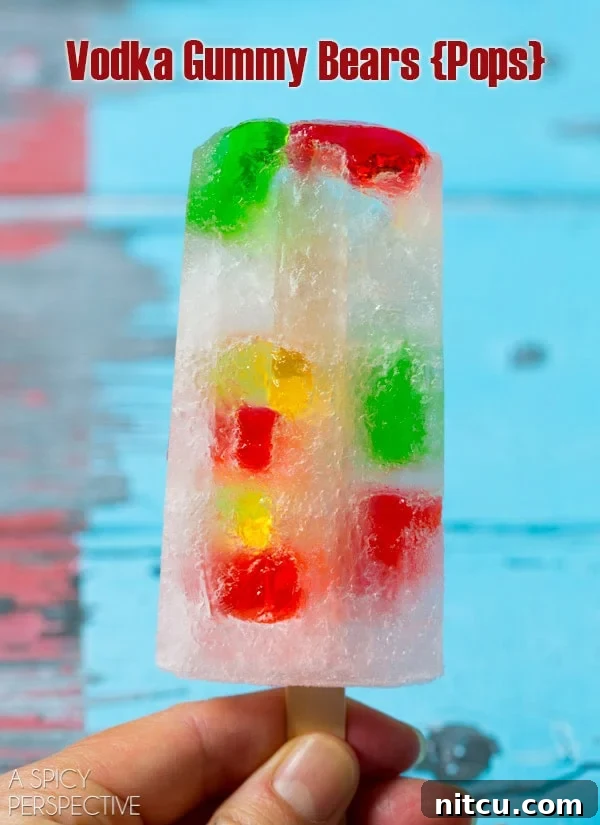 Alcoholic Popsicles with Gummy Bears