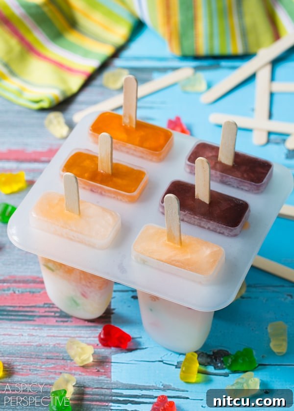 Making Gummy Bear Popsicles with various sodas