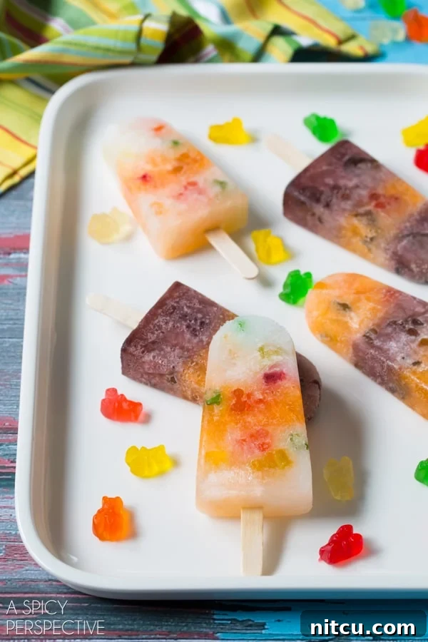 Kids enjoying their Gummy Bear Popsicles