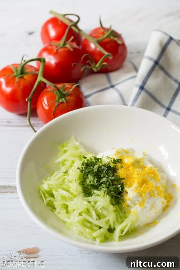 Greek Hamburger Recipe with Yogurt Sauce on ASpicyPerspective.com #burgers #summer #greek