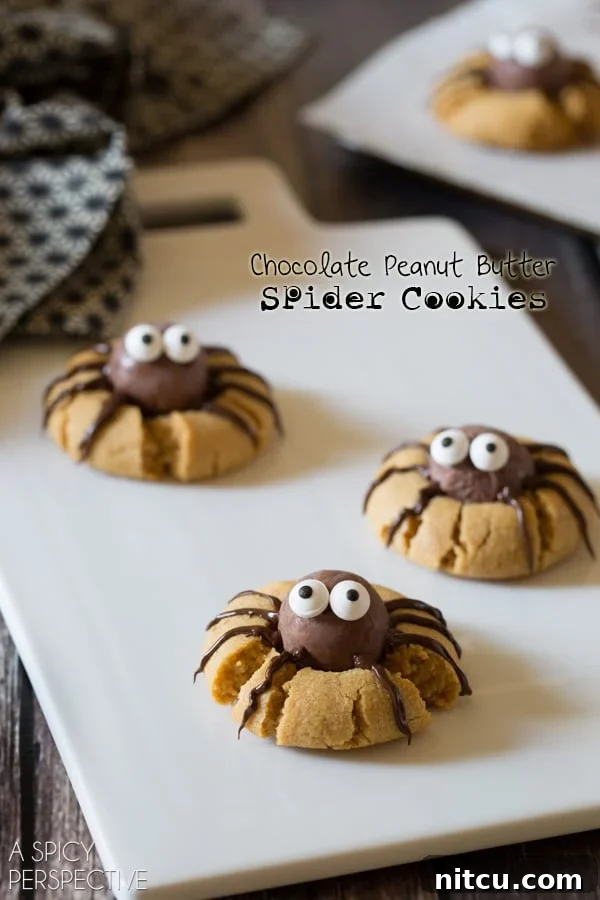 Delicious Chocolate Peanut Butter Spider Cookies - The Original Online Recipe for Halloween Fun