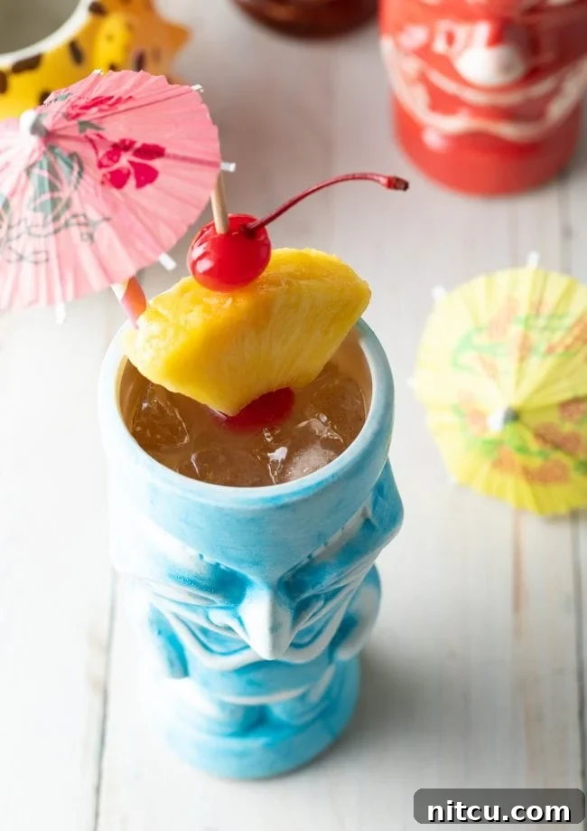 Out of this World Cocktail - A perfectly garnished Mai Tai