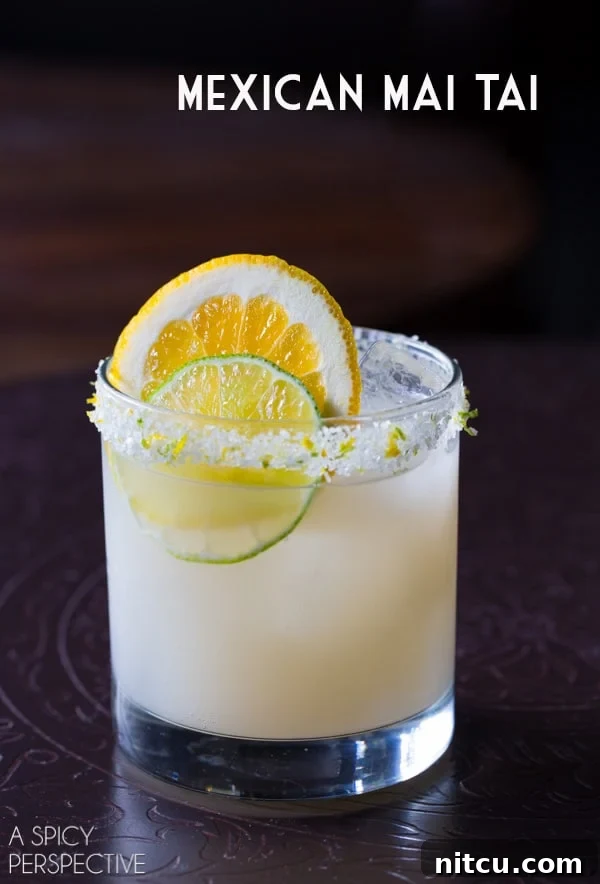 Mexican Mai Tai Cocktail - A vibrant tequila variation with citrus salt.