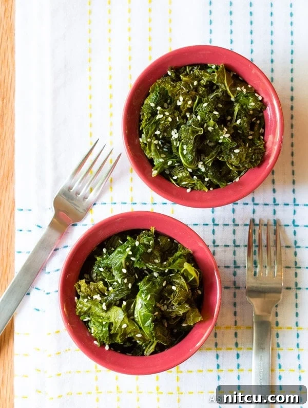 Wilted Honey Butter Kale Recipe on a plate - a healthy side dish
