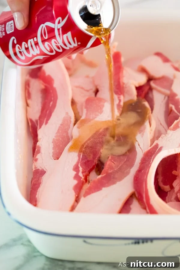 Making Easy 2-Ingredient Coke and Bacon Recipe