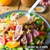 Amazing Grilled Steak Salad with A1 Vinaigrette on ASpicyPerspective.com