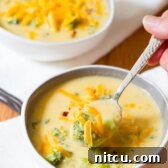 Lightened-Up Broccoli Cheddar Soup Recipe