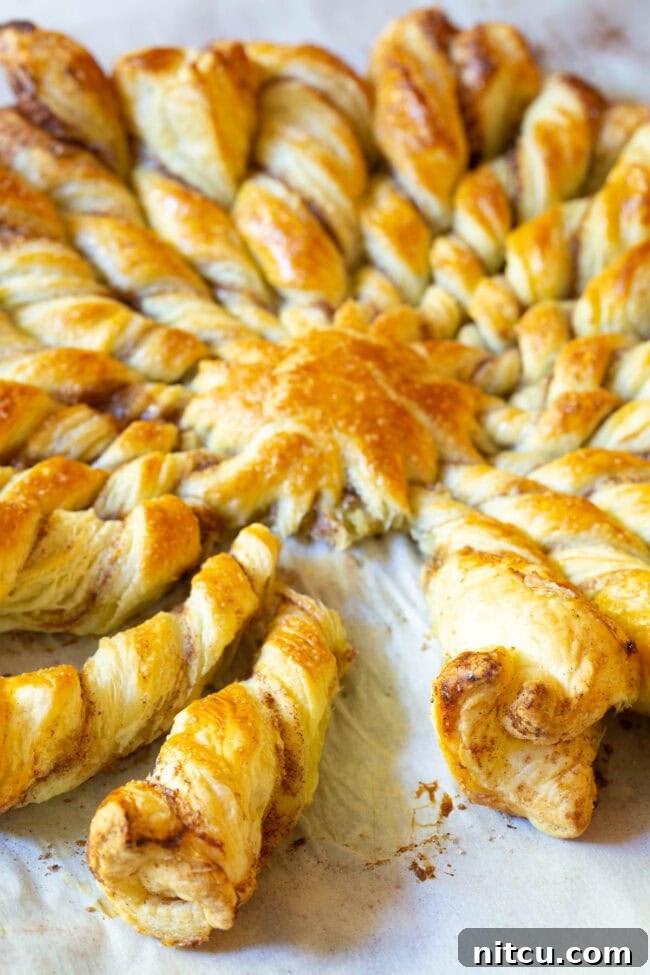 Close up of Puff Pastry Pull Apart Bread