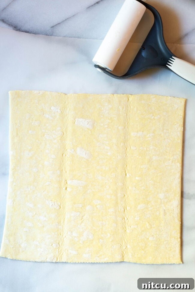 Roll out puff pastry 