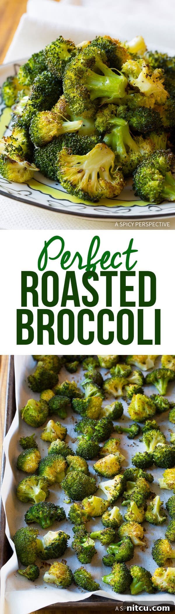 Perfect Oven Roasted Broccoli with charred edges and garlic