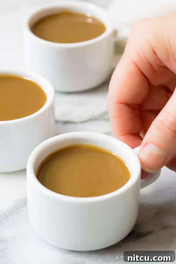 Rich Silky Drinking Caramel for Romantic Evenings