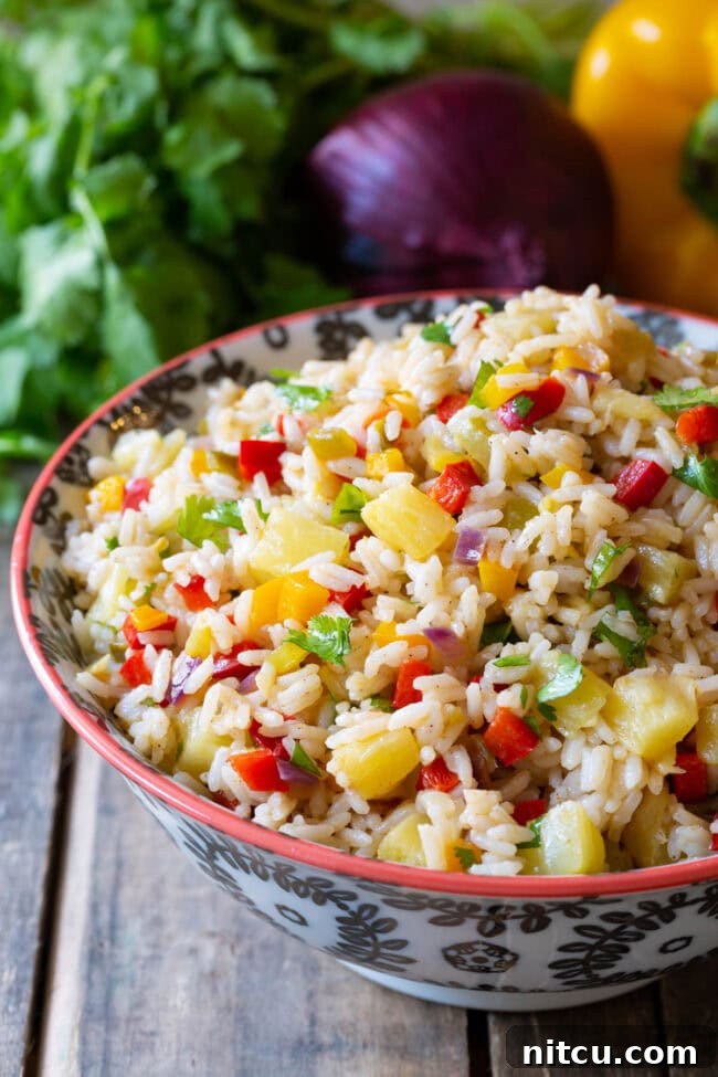 Caribbean Rice in bowl. 