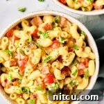 Best Macaroni Salad Recipe - overhead image in bowls